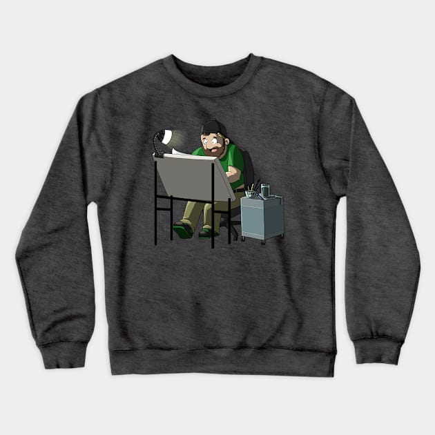 RIchard at Work Crewneck Sweatshirt by richardsimpsonart